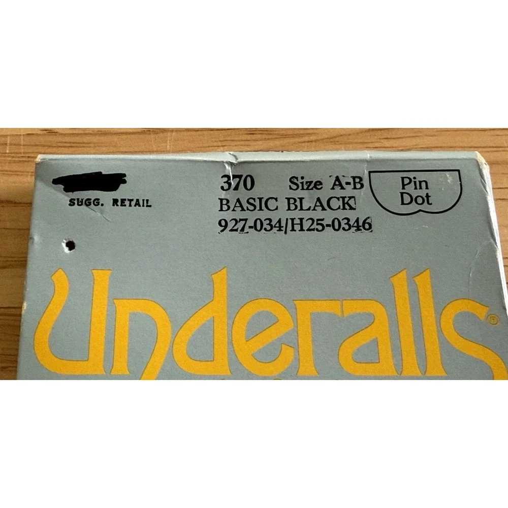 VTG 1986 Underalls Pantyhose And Panties All In One Black Sz AB Pin Dot H25-0346